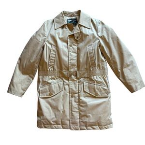 Sears vintage goose down belted khaki tan puffer jacket pockets size 38 regular